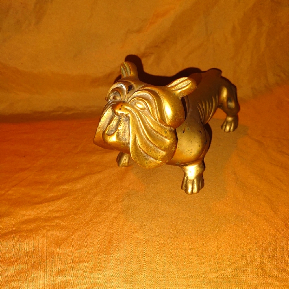 Vintage 1970s Chunky Brass Bulldog